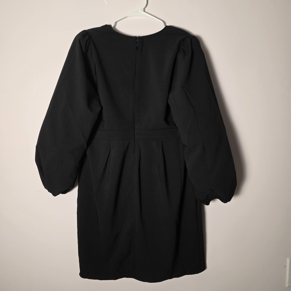 Torrid Black Puff Sleeve Mini Dress Fit & Flare Balloon Sleeve Size 12 Nwot